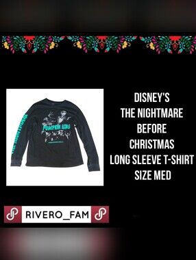 DISNEY'S | THE NIGHTMARE BEFORE CHRISTMAS | LONG SLEEVE T-SHIRT | SIZE MED